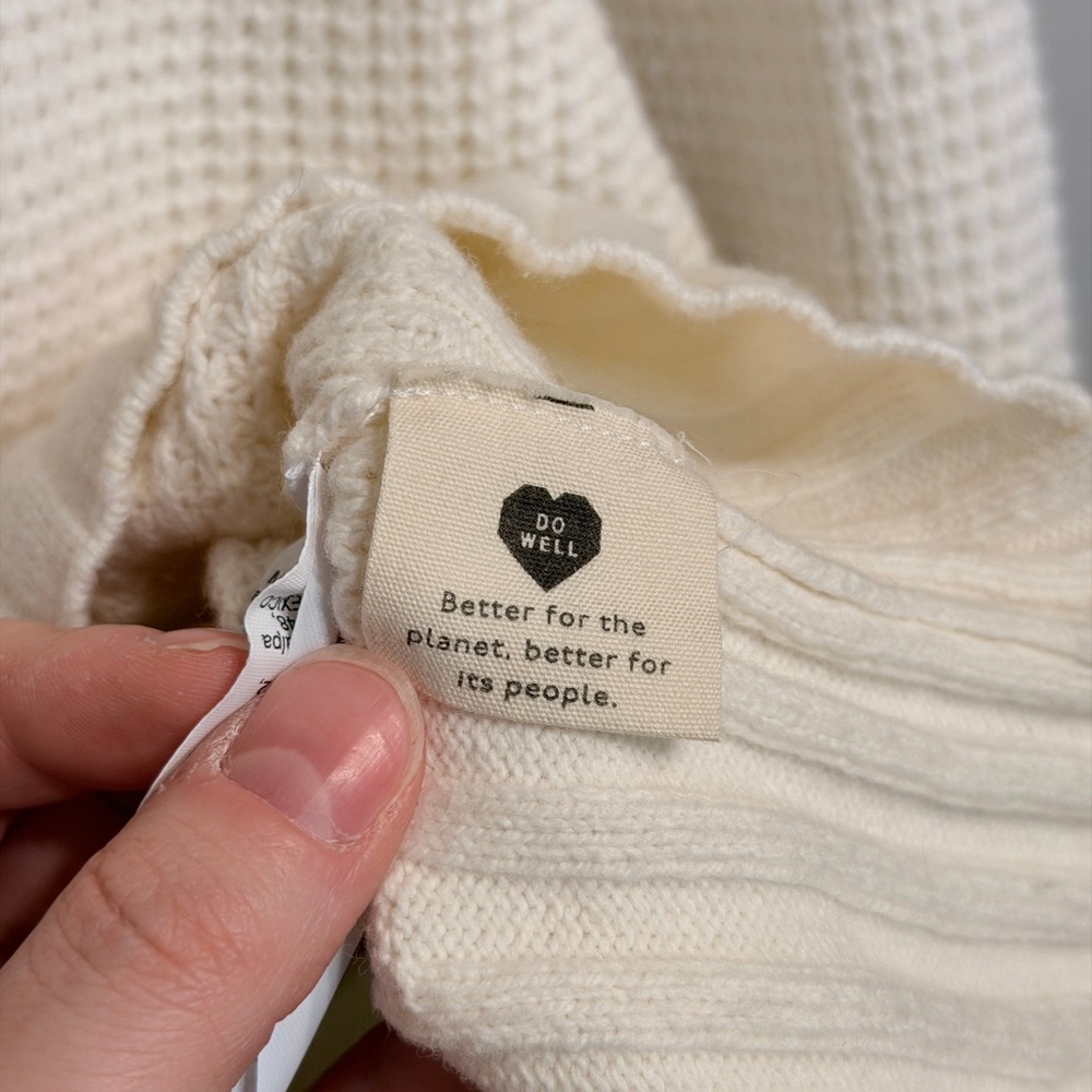 Madewell Eastbrook Cross-Back Cotton/Merino Wool Turtleneck Sweater - Size Small - Picture 5 of 6